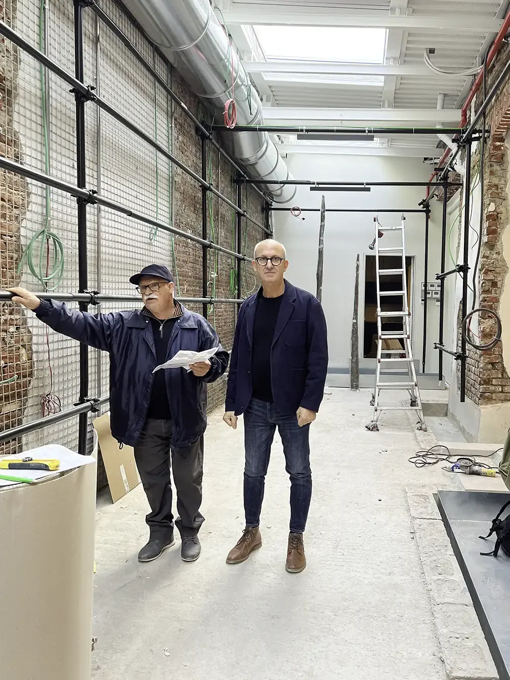 Luigi e Antonio durante il sopralluogo botanico nel cantiere